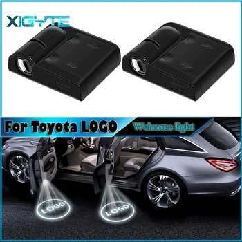 

2PCS NEW Car styling Wireless LED Auto Car Door Welcome Logo Light Laser Projector Ghost Lamp For Toyota TRD LOGO car ccessories