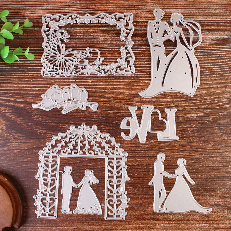 

Bride Cutting Dies For wedding decorations Metal Cutting Dies Stencils Bird Die Cut DIY Scrapbooking Album Paper Card Embossing