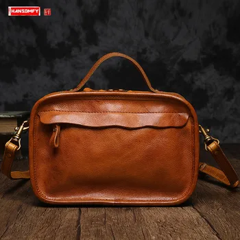 

Literary retro small bag Women handbag 2020 new leather female bag leather handbag shoulder Messenger bag small square bags