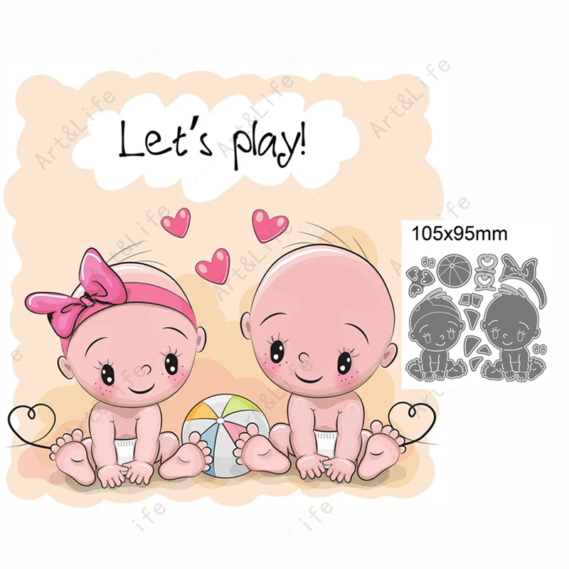 Top Hot New Lovely Cute Little Babies Metal Cutting Dies Stencils for Making Scrapbooking Album Birthday Card Embossing Cut Die