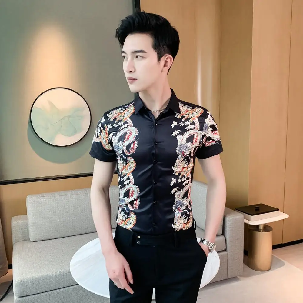 Мужская рубашка размера плюс Camisa Masculina лето 2020 рубашки с коротким рукавом для