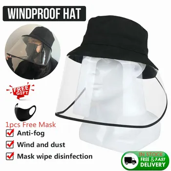 

Multi-function Protective Cap Anti Infection Protective Hat Eye Protection Anti-fog Windproof Hat Anti-saliva Face Cover Mask