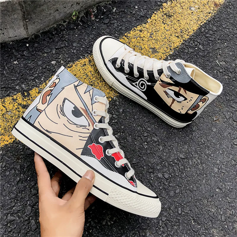 Новые Аниме Наруто Коноха Какаши Косплей Реквизит Akatsuki Uchiha Obito парусиновая обувь подростковый школьный спортивная обувь Уличная обувь для путешествий