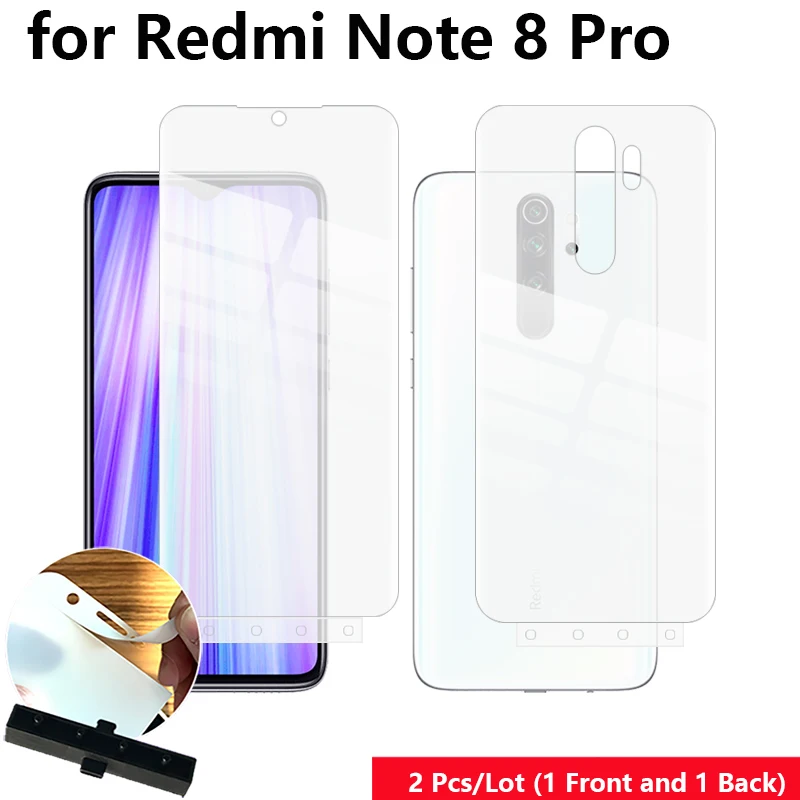 

2 Pcs/Lot Front & Back Fixed Scratch Proof Anti Finger Hydrogel Screen Protector for Xiaomi Redmi Note 8 Pro 6.53" Full Film