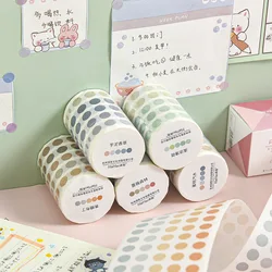 Petits autocollants de fond de teint sel frais, bande décorative, dessin animé, points colorés et papier 