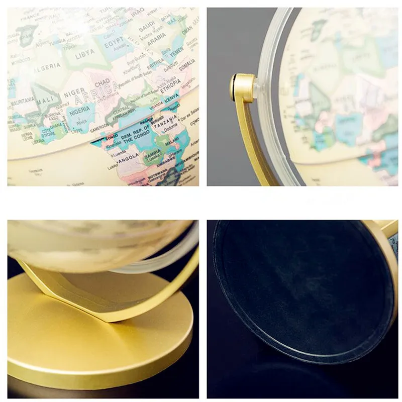 19Cm Retro Globe 360 Roterende Aarde World Ocean Kaart Bal Antieke Desktop Geografie Leren Onderwijs Home School Decoratie