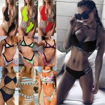 

New Women Ladies Fashion Bra Set Ruffle Plaid Sexy 2019 New Bathing Bra Suit
