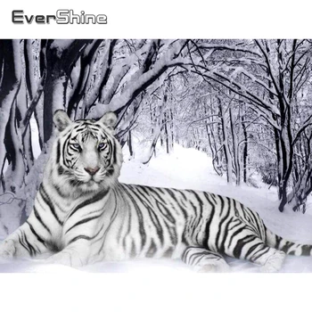 

Evershine 5D DIY Diamond Painting Tiger Mosaic Animal Picture Of Rhinestone Embroidery Full Drill Square Decoration Home
