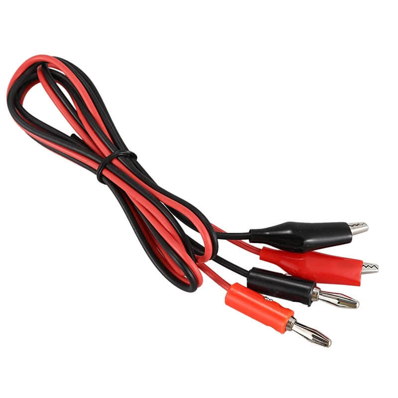 Hot Sale 2 Pair Alligator Test Lead Clip to Male Banana Plug Cord Cable 1M Red+Black | Обустройство дома