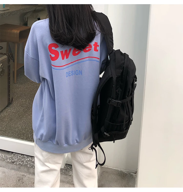 Женские толстовки, Harajuku, толстый, Ulzzang Ins, шикарный, ленивый, Повседневный, с буквенным принтом, толстовка, женский, Ретро стиль, Kawaii, джемпер для женщин
