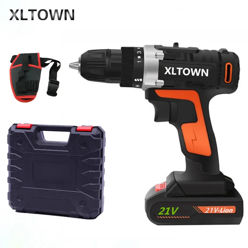 XLTOWN 21 vбеспроводная электрическая дрель с коробкой многофункциональная