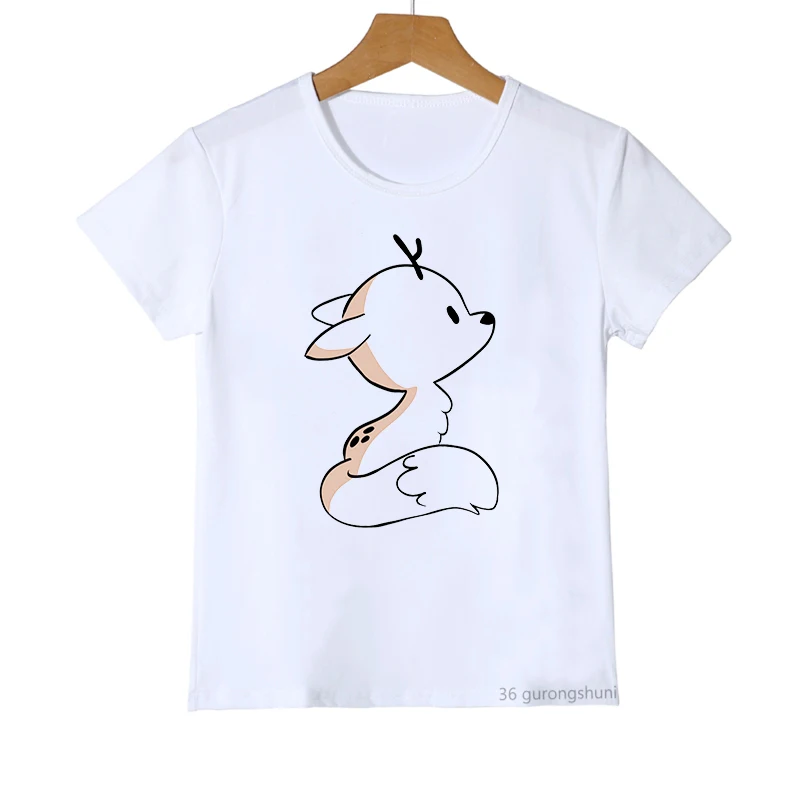 T-Shirt For Girls Cute Hilda And Twig Cartoon Print Tshirts Fashion Girls Clothes Trend Kids Clothes Short-Sleeved T Shirts Tops christian t shirts