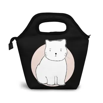 

Cat Doodles Lunch Bag Boxes Bags Portable Insulated Picnic Food Box for Women Men