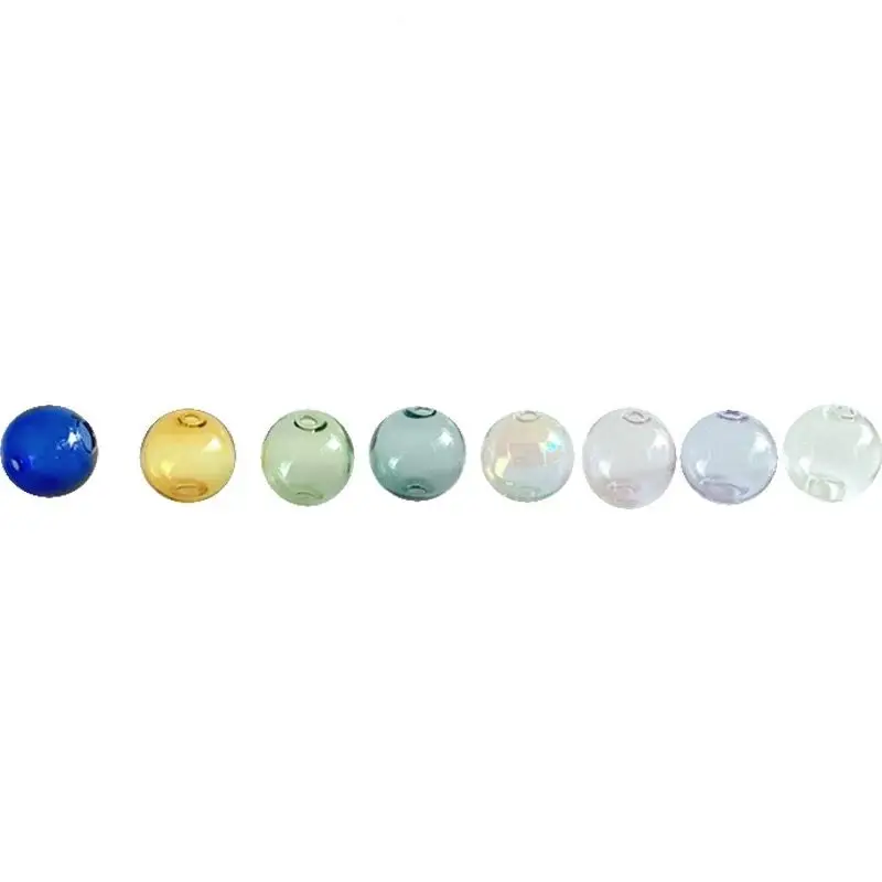 라운드 유리 공 구 글로브 비즈 10mm 더블 홀 컬러 1 개, 중공 유리 병 쥬얼리 DIY 액세서리 만들기 결과