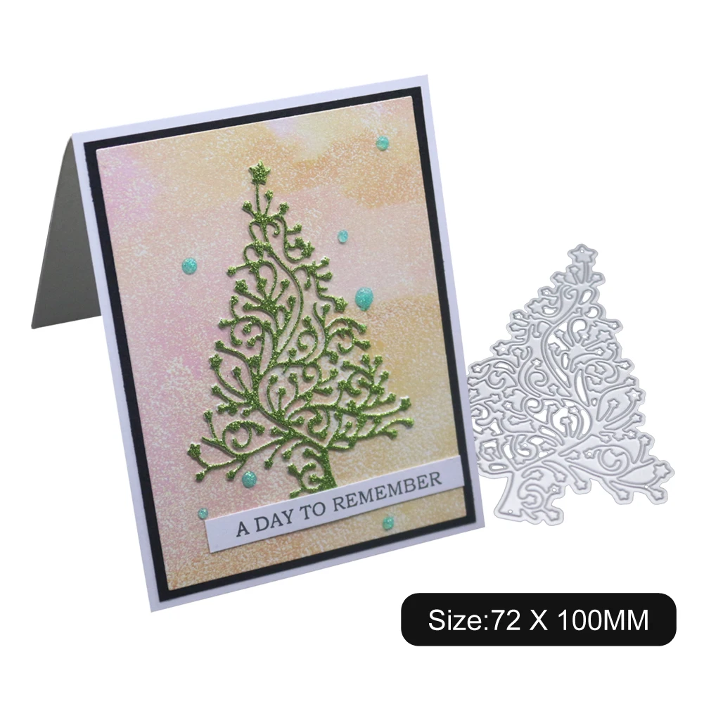 

Cutting Dies Christmas Christmas Tree / Creative Surprise Tree / Christmas House Lace Background Die Scrapbooking Decoupe De Die