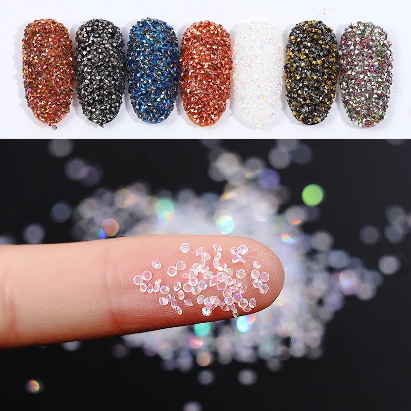 

1box Mini Crystal Diamonds Pixie Rhinestones Glitter Glass Strass 3D Charm Nail Art Jewelry Decorations DIY Manicure Accessories