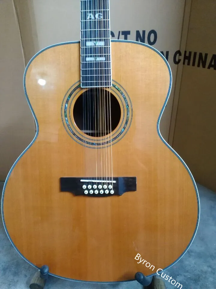 ebony F512 гитара для левшей jumbo 12 струн акустическая электрическая солидная гитара guild стиль Левша Акустическая гитара