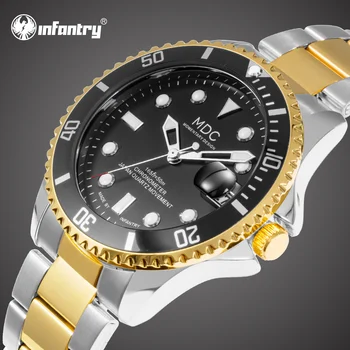 

MDC Mens Watches Top Brand Luxury Military Stainless Steel Gold Watch Men Luminous Waterproof Watches for Men Relogio Masculino