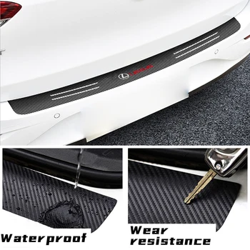 

Car Styling Carbon Fiber Emblem Trunk Rear Guard Bumper Plate Protector Sticker For Lexus RX300 RX450 IS200 IS250 IS300 GS300