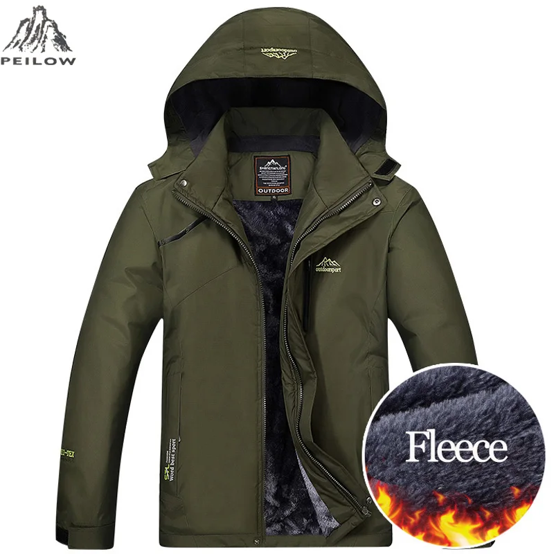 Зимняя мужская куртка, теплая, утолщенная, меховая подкладка, военная парка, ветрозащитная куртка, Мужская ветровка, теплый флисовый плащ, пальто