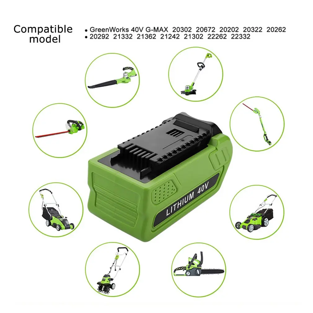 40V 6000mAh перезаряжаемая Съемная батарея для Creabest 40V 200W GreenWorks 29462 29472 22272 G-MAX GMAX L30