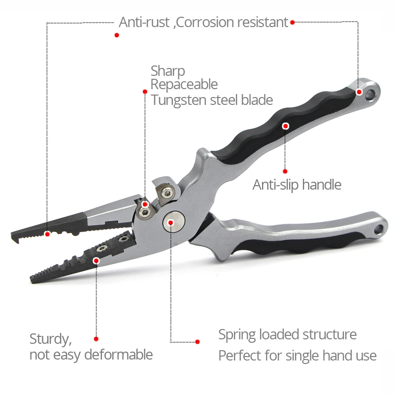 Алюминиевые рыболовные плоскогубцы, рыбная губная рукоятка инструменты, набор рыболовных снастей, крючок для восстановления, режущие линии, разъемное кольцо, Нержавеющее, для морской ловли карпа, хорошее