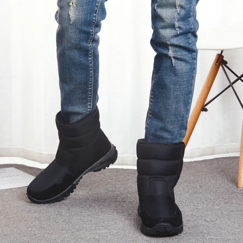 Men winter snow boots big size 48 thick warm fur insole MD strong outsole