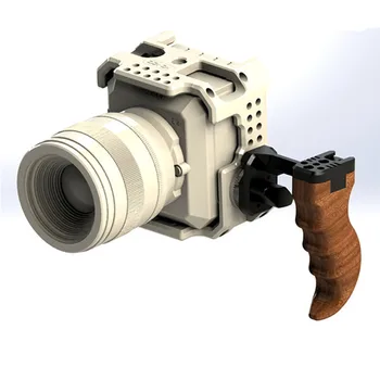 

DSLR Cage Wooden Handle Hand Grip Side Handle ARRI Rosette 1/4 screw for SONY A7 BMPCC 4K 6K 5D4 camera CAGE 4