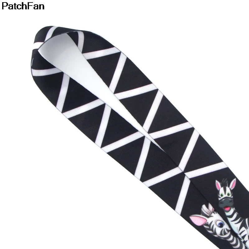 A2422 Patchfan мультфильм милые Зебра животные ключ ремешок для ключей ID телефон USB держатели бейджей телефон шейный ремень лямки
