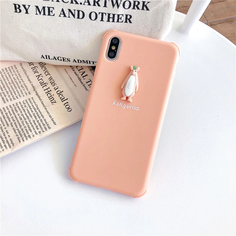 GlamPhoneCase стерео динозавр Кенгуру Чехол для iPhone X XS Max XR Мягкий силиконовый чехол для iPhone 7 8 6 6s Plus чехол