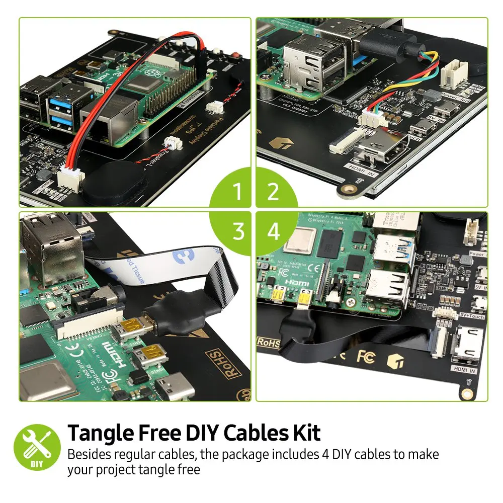 Портативный ЖК дисплей EVICIV Raspberry Pi 4 3 2 5 дюймовый сенсорный экран IPS Touch Screen HDMI Kit