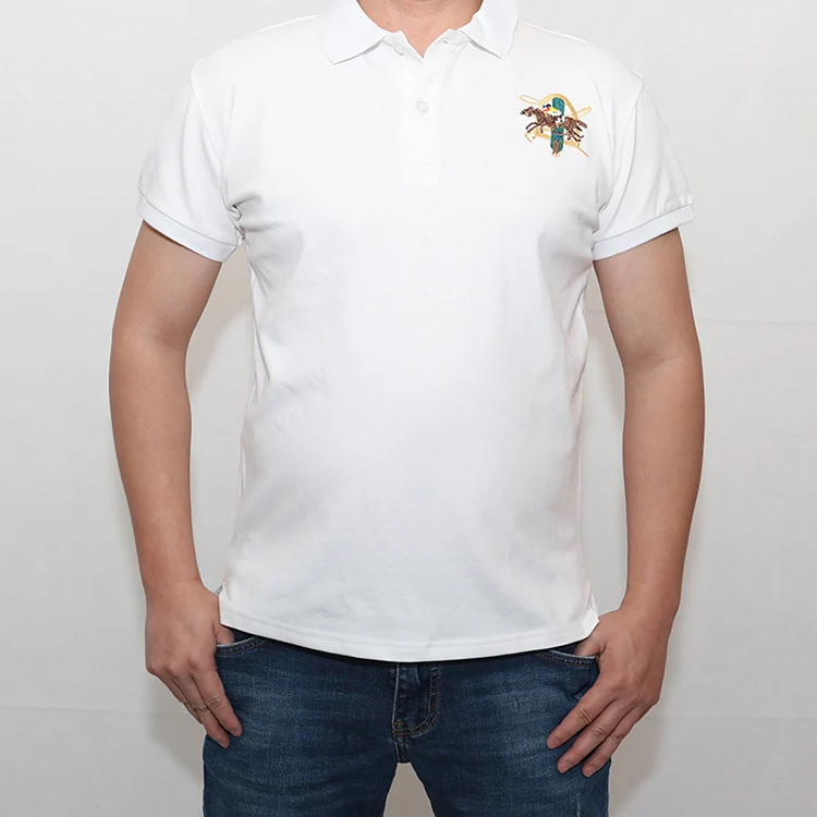 Hombre, Мужская Повседневная рубашка поло с коротким рукавом, camisa, вышитая модная классическая Высококачественная рубашка поло, Мужская Однотонная рубашка