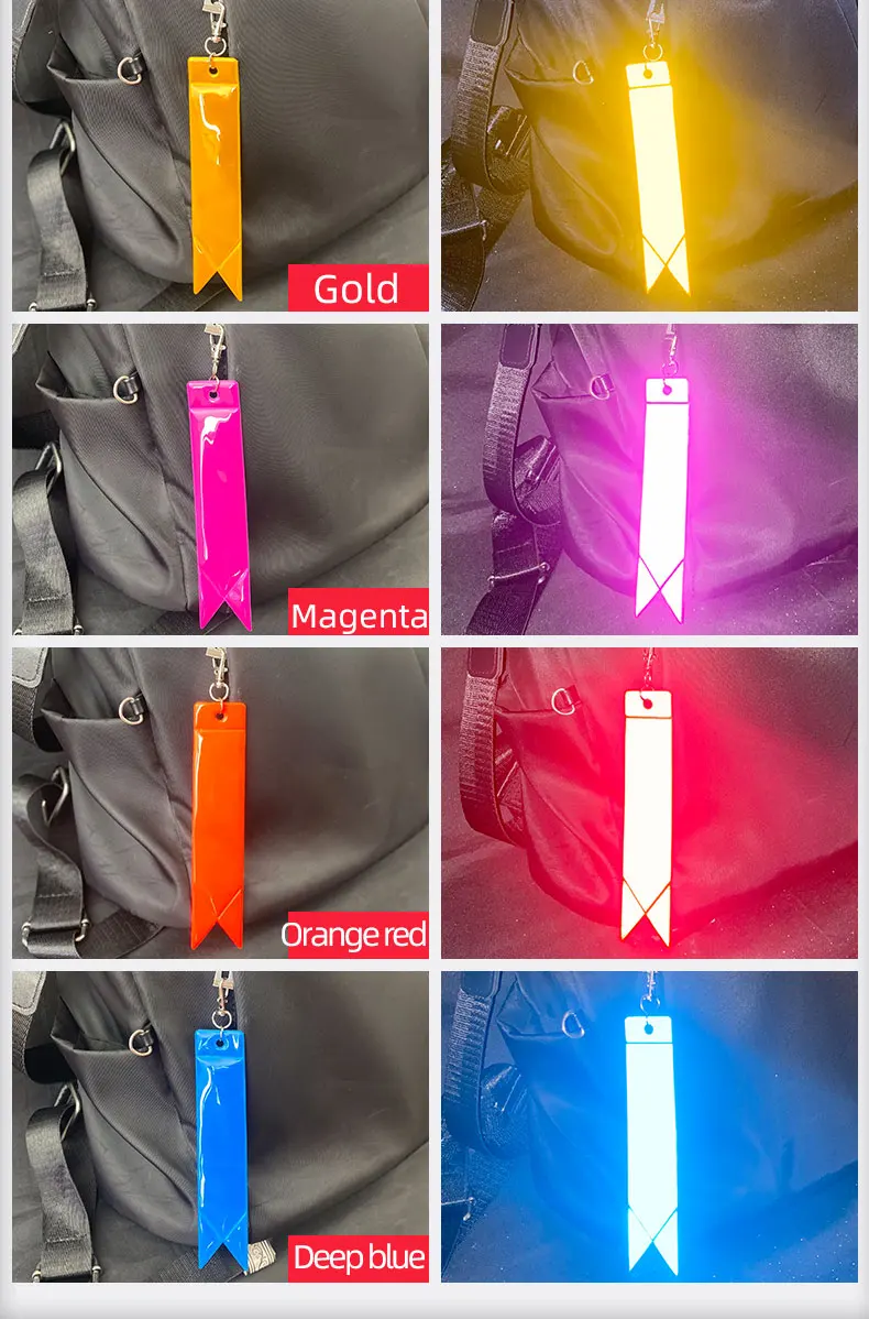 New MEILITE 500 candle lights Streamer Reflective Keychains Safety protection bag pendant  key ings For traffic safety use