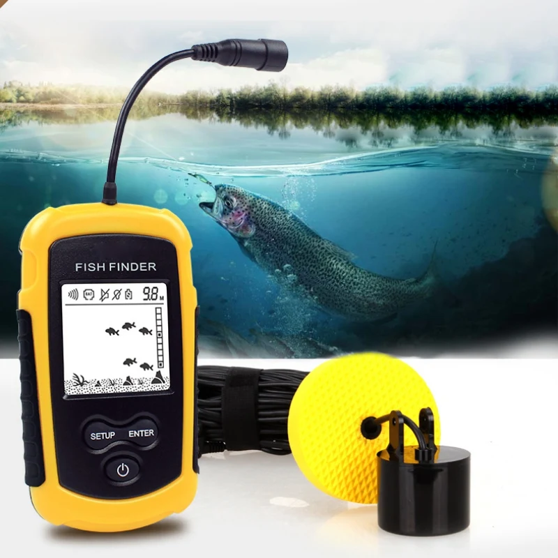 

100M Portable Sonar LCD Fish Finders Fishing Tools Fishing Alarm Transducer Depth Echo Sounder Finders For Kayak Ice Fishing