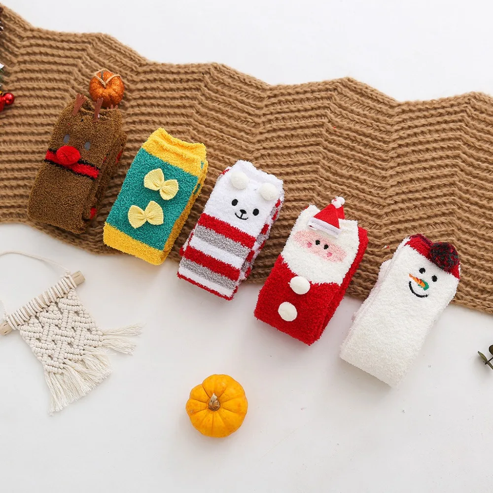Fashion Women Unisex Casual Christmas Printed Long stockings Socks for girl teens cycling winter  (2)
