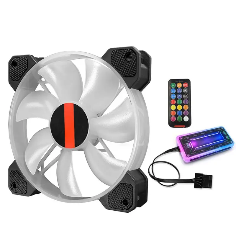 

12cm Desktop PC Cooling Fan LED Lights RGB Chassis Fan Controller Remote Control
