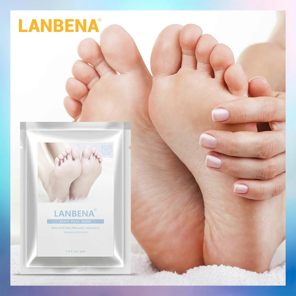 

LANBENA Lavender Exfoliating Foot Mask Pedicure Socks Exfoliation Feet Mask Remove Dead Skin Heels Foot Peeling Foot Care Mask