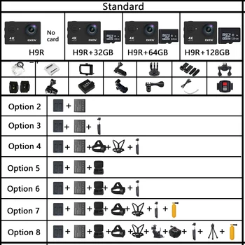 EKEN H9R Action Camera options
