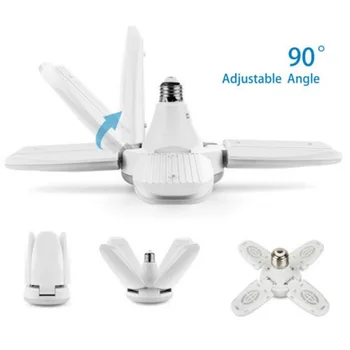 

E27 Mini Folding Garage Light Super Bright Industrial Lighting 38W LED Fan Garage Light Deformable High Bay Industrial Lamp Work