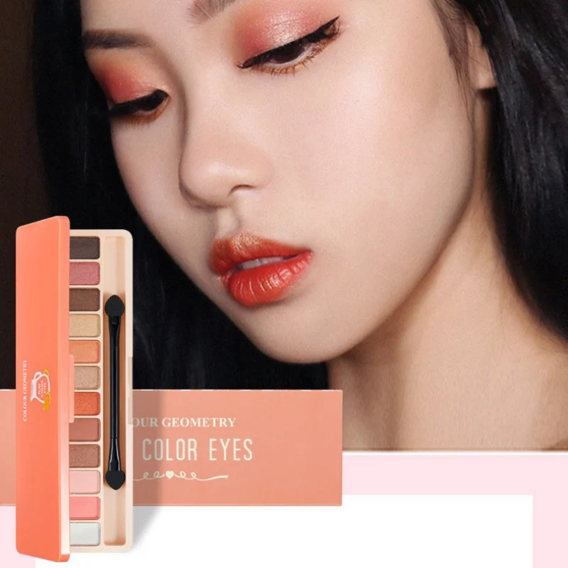 

12 Colors Matte Shimmer Eyeshadow Palette Long-Lasting Waterproof Eye Shadow Powder Eye Make Up