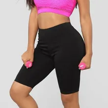 Женские шорты для занятий фитнесом и йогой, модные эластичные шорты с высокой талией, леггинсы, Спортивные Повседневные однотонные женские Леггинсы для йоги# T1P