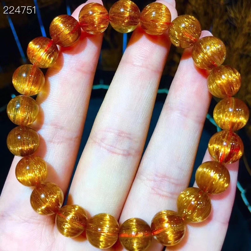 9 мм Сертификат натуральный медный рутилированный кварцевый прозрачный Круглый