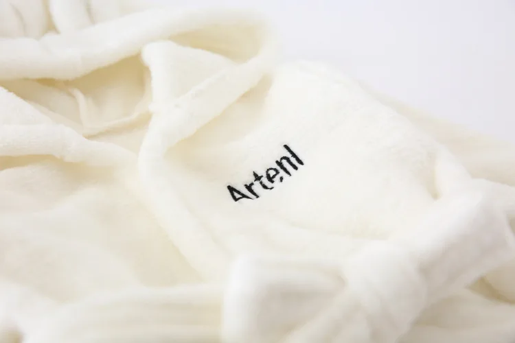 WLG baby boys girls bath robe winter toddler letter embroidery white gray robe baby warm casual clothes