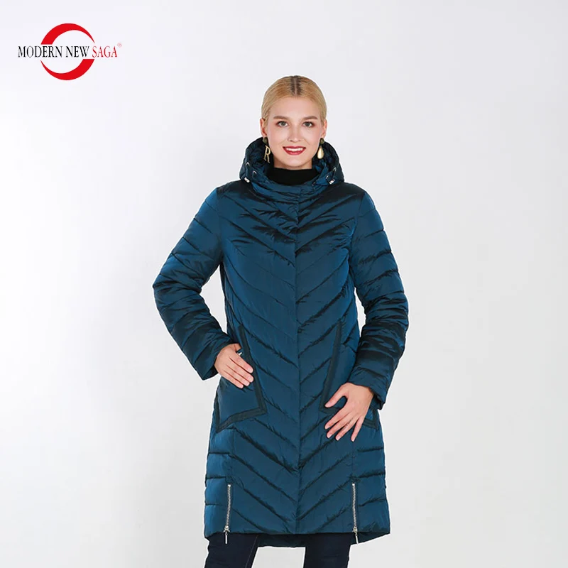 

MODERN NEW SAGA Female Warm Winter Overcoat Women Thick Cotton Padded Jacket Zipper Long Style Parkas Camperas De Invierno Mujer