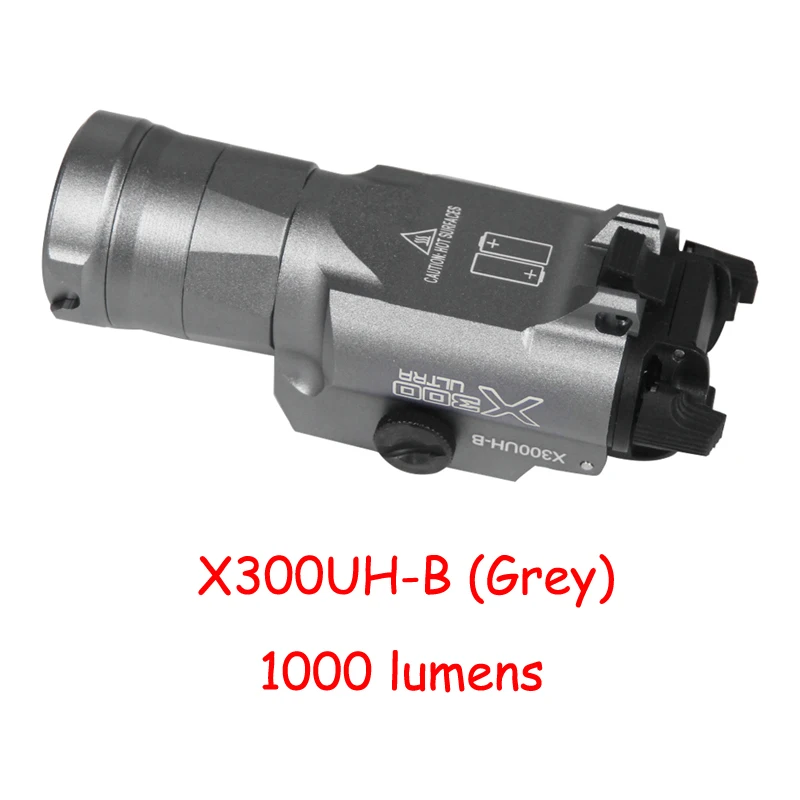 X300UH-B-Gr Светильник Glock Flash Тактический оружейный светильник X300UH-B X300U X300 пистолетный пистолет белый светодиодный светильник для охоты для 20 мм Пикатинни - Цвет: X300UH-B-Gr