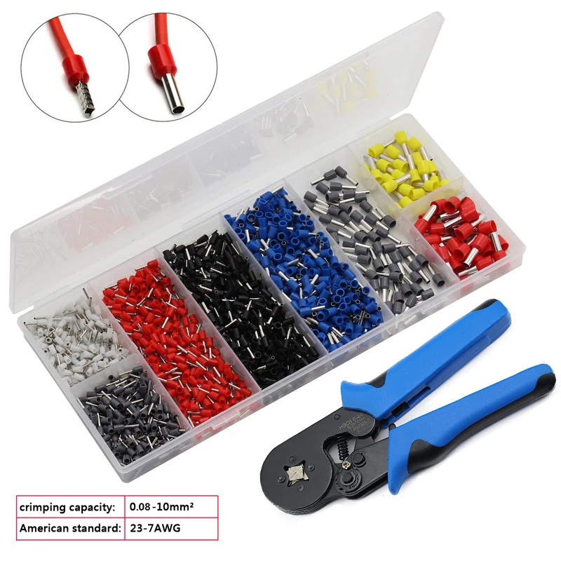 Yalku 0.25-10mm2 Crimping Pliers Set Crimper Connectors With 1200 Wire Terminal Crimping Tools Pliers Hand Tool - Color: 10