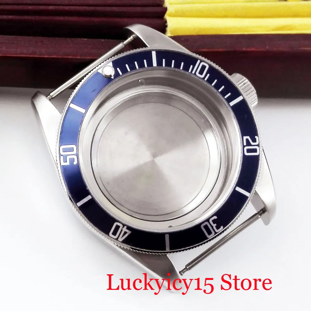 Топ бренд часы чехол с сапфировым защитное стекло+ черный стерильный циферблат подходит ETA 2836 MIYOTA механизм