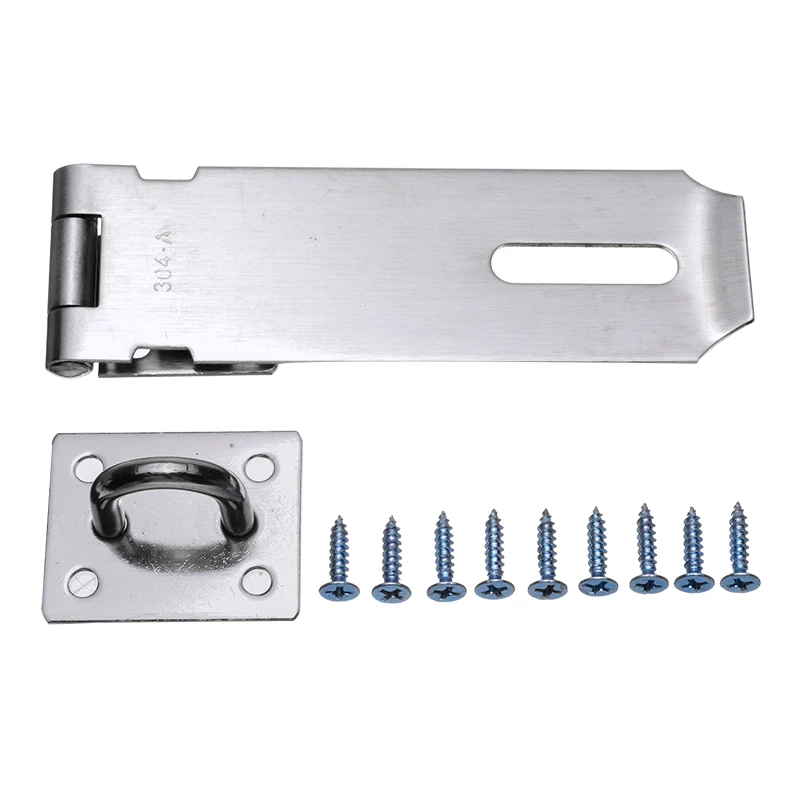 Stainless Steel Anti Theft Door Lock Hasp Staple Padlock Clasp Shed Latch Tool Stainless Steel Anti Theft Door Lock Hasp Staple Padlock Clasp Shed Latch Tool