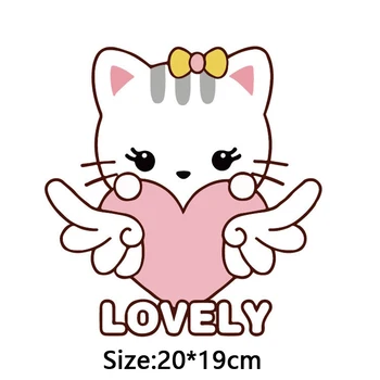 

Cat Patch Applique Iron On Transfer For Clothes Patches Transfer ironing Stickers For Children Clothes Stripes патчи DIY Badges