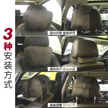 

1pcs Car Headrest Design Ultra Soft Pillow Suede Fabric Pillow Accessories For Porsche 911 Macan 718 Boxster Cayenne Cayman